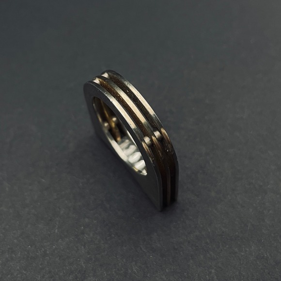 Vintage Sterling Silver Modernist Negative Space Ring Size 7.75 - Picture 6 of 11